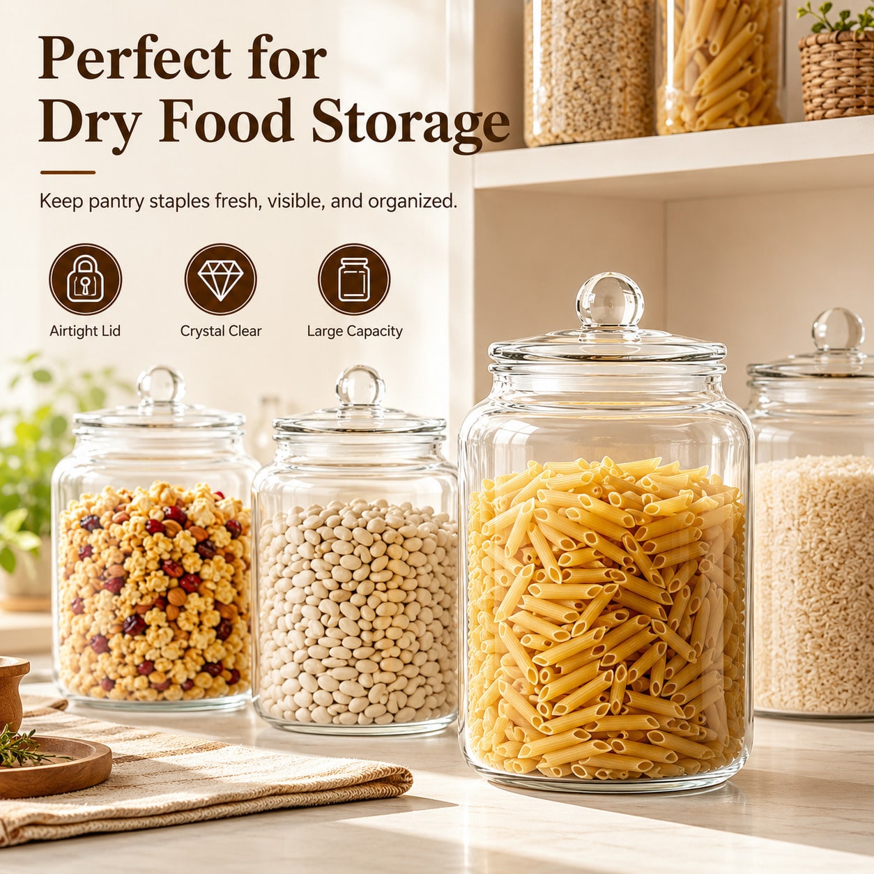Large Clear Glass Storage Jars - огляд і ціна Xl Food Storage Containers With Lids