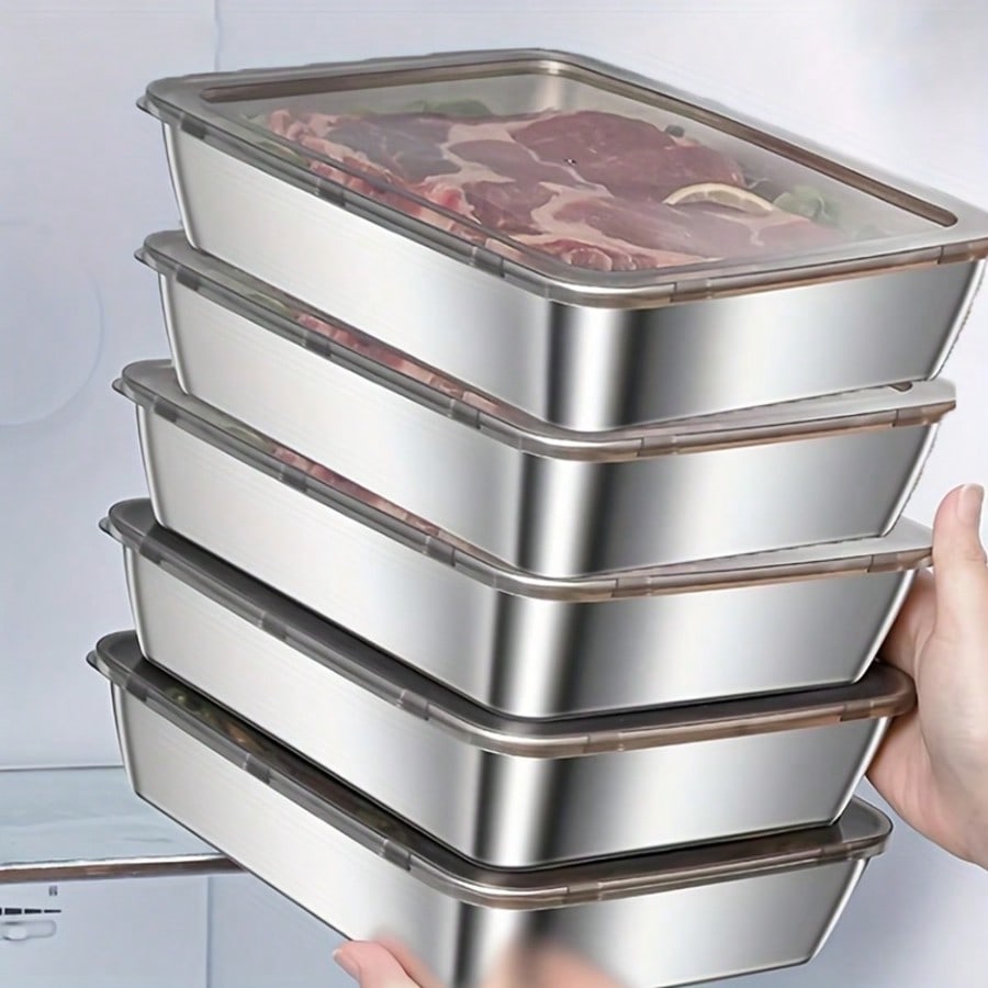 5-Piece Stainless Steel Food S - огляд і ціна Xl Food Storage Containers With Lids
