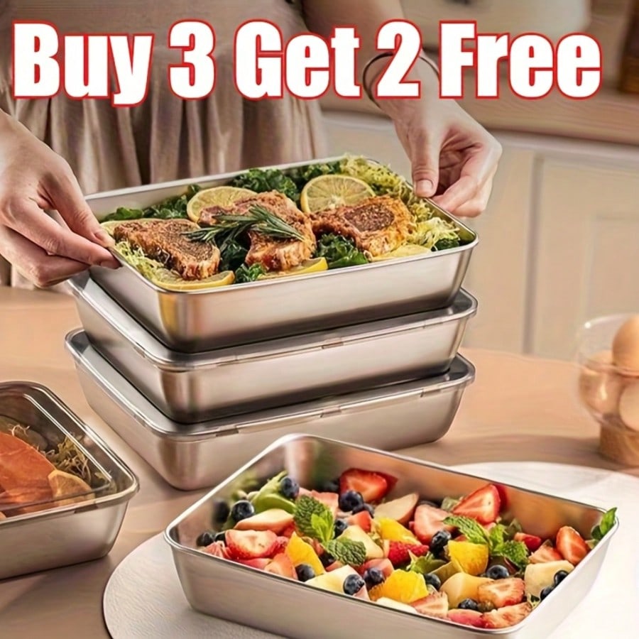 5-Piece Stainless Steel Food S - огляд і ціна Xl Food Storage Containers With Lids