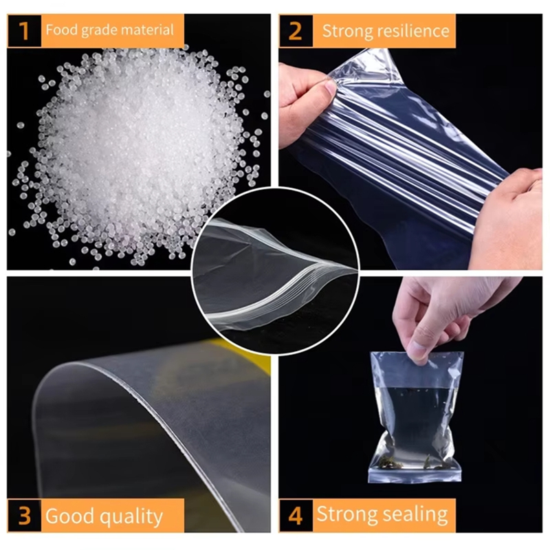 100pcs Transparent Zip Bags Fo - огляд і ціна Food Storage Vacuum Seal Bags